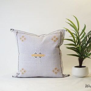 Lilac Bohemian Pillow, Moroccan pillow, Cactus silk Pillow, Decorative pillow, Sabra pillow, Throw pillow, boho pillow