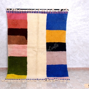 Beni ourain rug -Handmade from Wool - Moroccan rug - Abstract rug - BOHO rug  - Berber rug - Azilal rug- wool rug - Area Rug 6x9 8x10 9x12