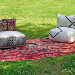 Kilim floor pillow , Vintage pouf, Kilim Floor Pillow , Ottoman Pouf Seating, Meditation Cushion, Floor Cushion , Wool Floor Pillow