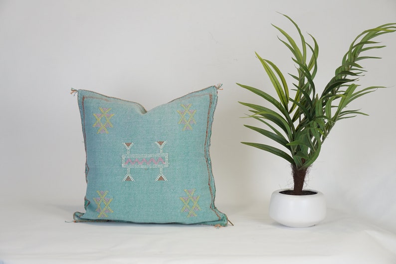 Decorative pillow Moroccan silk pillow Unique Cactus Pillow Bohemian throw pillow Sabra pillow