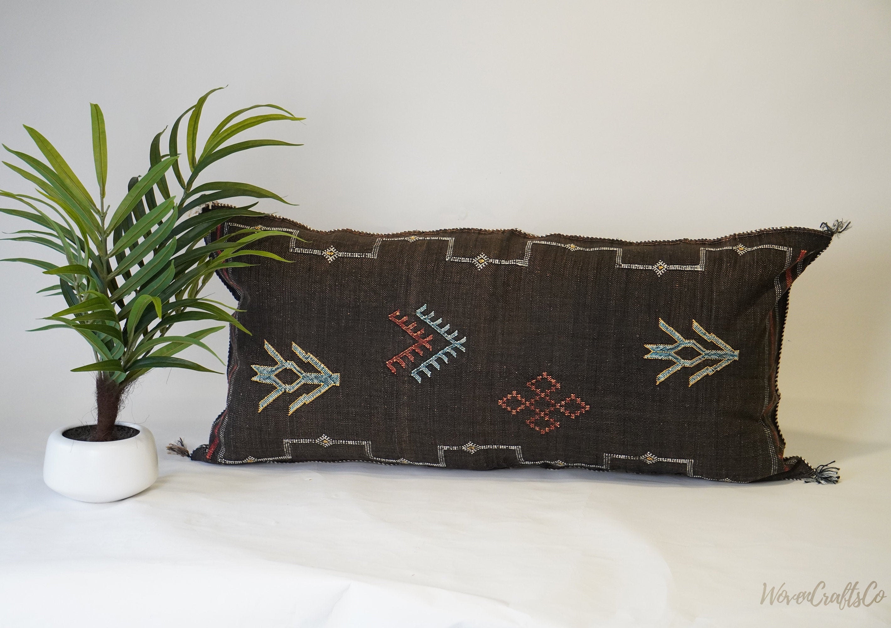 Dark brown lumbar Pillow 36X 18 Lumbar Throw Etsy