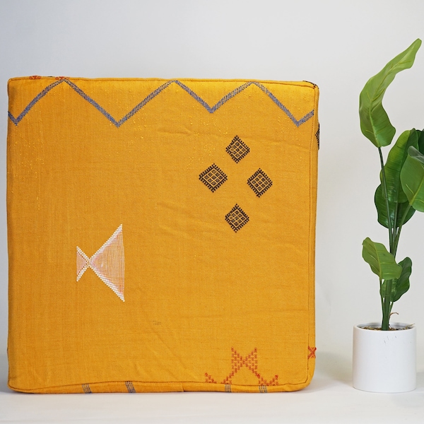 Yellow Floor Pillow Etsy