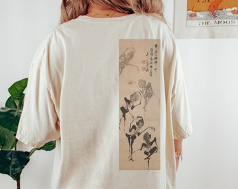 Dancing Skeletons tshirt, skeletons holding seals, Japanese Art, Artsy hoodie, Doi Gōga, shirt with famous art, comfort colors tee