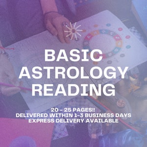 Lettura di base dell'astrologia / 20-25 pagine / Rapporto sul tema natale Stella Scorpione Ariete Leone Capricorno Toro Sagittario Gemelli Vergine Bilancia Cancro