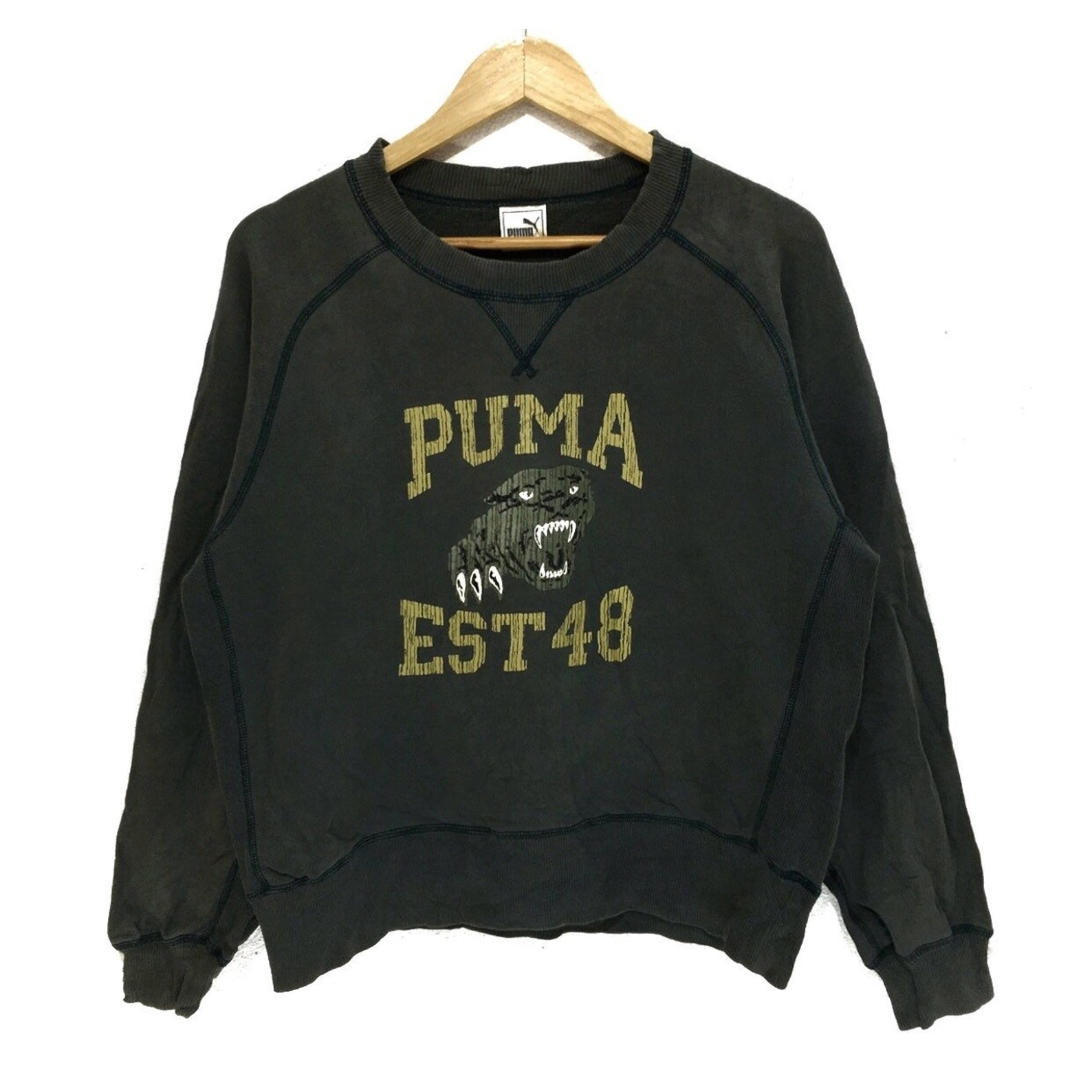 Vintage PUMA Tiger Leopard Big Logo Sweatshirt Pullover Jumper | Etsy