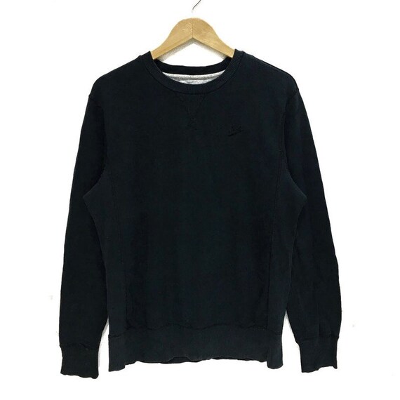Vintage NIKE Athletic Black Swoosh Logo Crewneck S