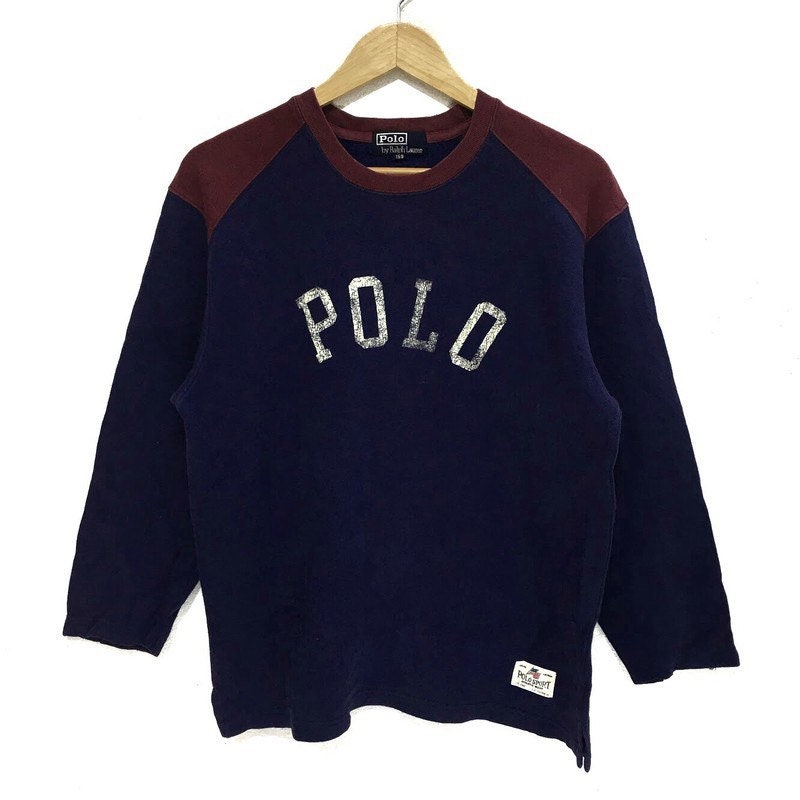 Vintage Polo RALPH LAUREN Spell Out Logo Crew Sweatshirt | Etsy