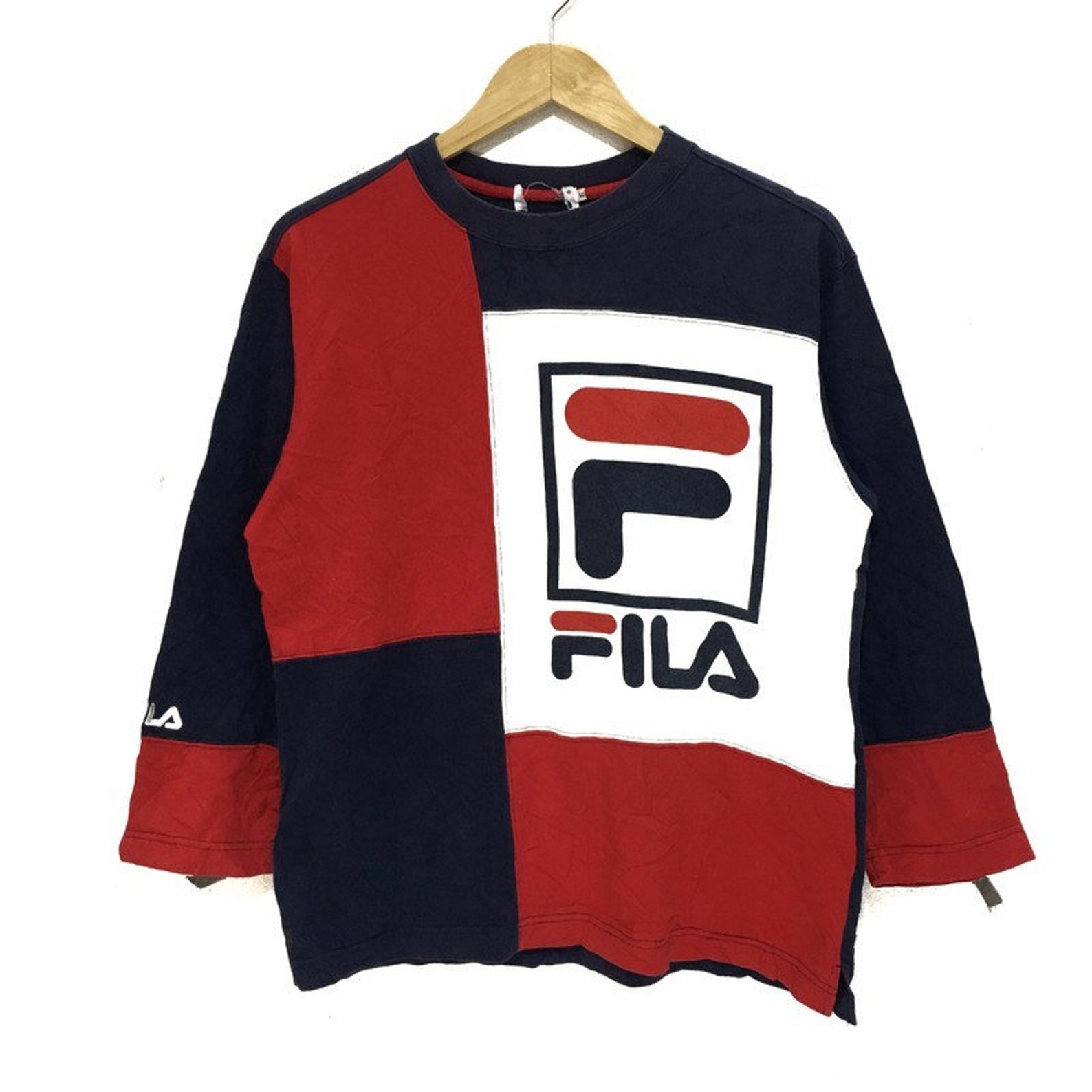 FILA BIELLA ITALIA Sweatshirt Big Logo Spell Out Pullover | Etsy