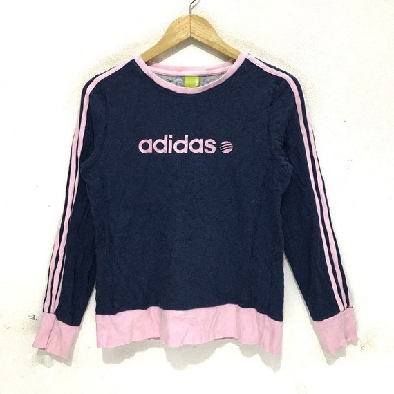 ADIDAS Women Sweatshirt Big Logo Spell Out Pink Li
