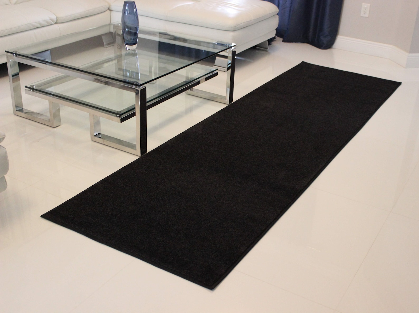 Custom Cut Black Carpet Runner, Black Home Area Rug, Wedding Aisle