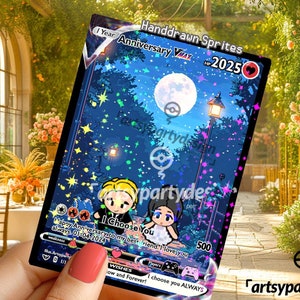 Custom Anniversary Card, Custom Pokemon Card, Custom Trading Card, Pokemon Proposal Card, Pokemon Anniversary, Pokemon Wedding Card, TCG