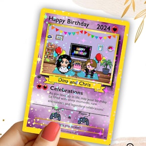 Aangepaste verjaardagskaart, aangepaste Pokemon-kaart, aangepaste ruilkaart, Pokemon-verjaardagskaart, Pokemon-verjaardag, verjaardagskaart, aangepaste Pokemon