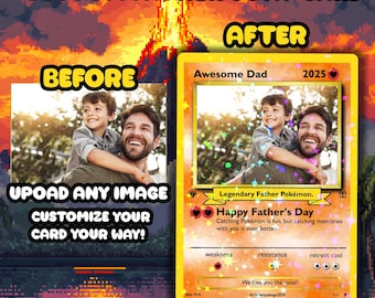 Custom Trading card, Father's Day Card, Father's Day Gift, Fathers Day, Anime gift, Anime Card