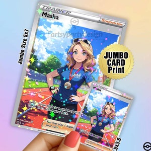 Carte Pokémon géante personnalisée, imprimez votre propre carte, impression de cartes géantes, cartes holographiques personnalisées, toutes les oeuvres d'art du JCC, imprimez votre propre carte à collectionner