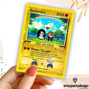 Carte d'anniversaire personnalisée, carte Pokémon personnalisée, carte à collectionner personnalisée, carte de proposition Pokémon, anniversaire Pokémon, carte de mariage Pokémon, JCC
