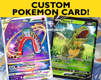 Custom Pokemon Card, Pet as Pokemon , Pokemon Party, Pokemon couples card,  Pokemon Gift, Pokemon Valentine, Pets, People any photo