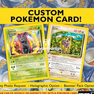 Carte Pokémon personnalisée, animal de compagnie comme Pokémon, fête Pokémon, carte de couples Pokémon, cadeau Pokémon, Pokémon Saint-Valentin, animaux de compagnie, personnes, n'importe quelle photo