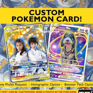 Carte Pokémon personnalisée, animal de compagnie comme Pokémon, fête Pokémon, carte de couples Pokémon, cadeau Pokémon, Pokémon Saint-Valentin, animaux de compagnie, personnes, n'importe quelle photo