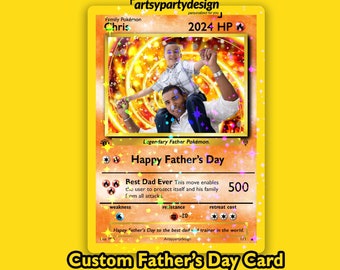Custom Trading Card, Father's Day Card, Father's Day Gift, Fathers Day, Custom Trading card, Poke gift , Fathers Day anime gift , gamer gift