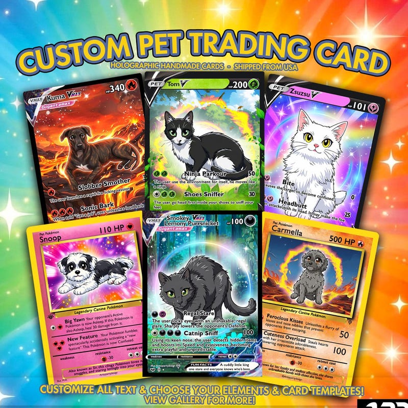 Custom Cat Trading Card - Etsy