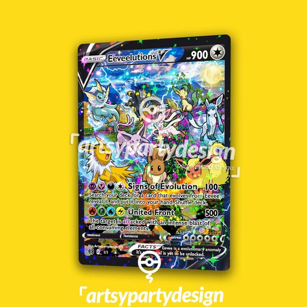 Eeveelution Custom Card, Eevee Custom Card, Eeveelution Pokemon Card,