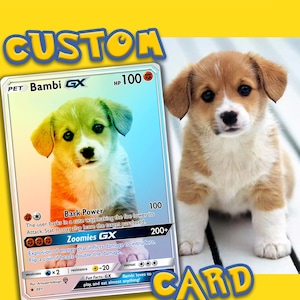 Tarjeta Pokemon personalizada, Mascota como Pokemon, Tarjeta de mascota Pokemon, Tarjetas personalizadas Pokemon, Regalo Pokemon, Tarjeta Pokemon personalizada, Mascotas, Personas