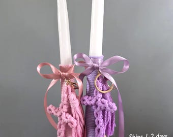 Easter Lambatha, Pasxa, Pascha, Lambatha, Lambada, Greek Orthodox Easter, Girl Lambatha , Easter Candle, Orthodox, Candle with braided Cross