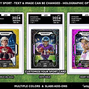 Aangepaste sportkaart voor kinderen, aangepaste sportkaart, aangepaste plaatruilkaart, honkbal, voetbal, hockey, voetbal, basketbal, sportkaart kinderen