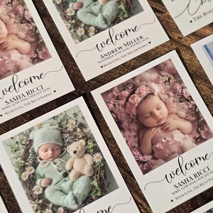 Custom newborn birth Announcement newborn welcome card minimalist Customized polariod photo personalized newborn card newborn gift photo
