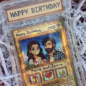 Custom Trading Card,  Gift for Cozy Gamers, Personalized Couples Gifts, Couple Anniversary, Birthday Gamer gift, Stardew Valley inspired