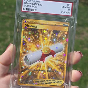 Pokemon Graduation Card, Graduation Card, Pokemon graduation gift, Graduation Card, Class of 2026, Pokemon Gift, Diploma card