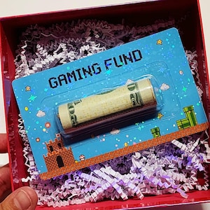 Tarjeta de regalo de dinero para juegos, titular de efectivo, tarjeta de regalo de dinero, tarjeta de dinero para videojuegos, fondo para jugadores, regalo de cumpleaños para jugadores, tarjeta de efectivo, tarjeta personalizada