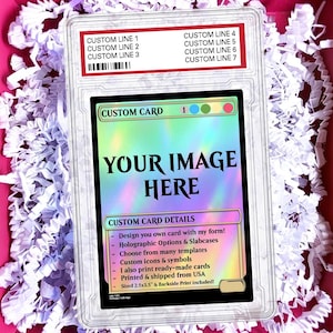 Tarjeta MTG personalizada, imprime tu propia tarjeta, tarjetas holográficas personalizadas, impresión de tarjetas proxy, tarjetas MTG impresas, imprime tarjetas coleccionables, diseña tu propia tarjeta