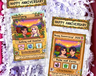 Custom Stardew Valley Card,  Gift for Gamers, Personalized Couples Gifts, Anniversary, Birthday Gamer gift, Stardew Valley inspired