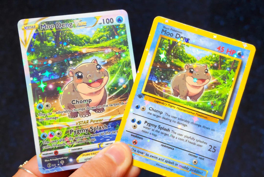 Hippo Pokemon Card, Pgymy Hippo Pokemon Card, Moo Deng Pokemon