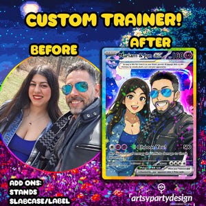 Custom Pokemon Card, Custom Trading Card , Custom Illustration Card, Pokemon Illustration, Artist rendition, Cartoon art, Anime Gift