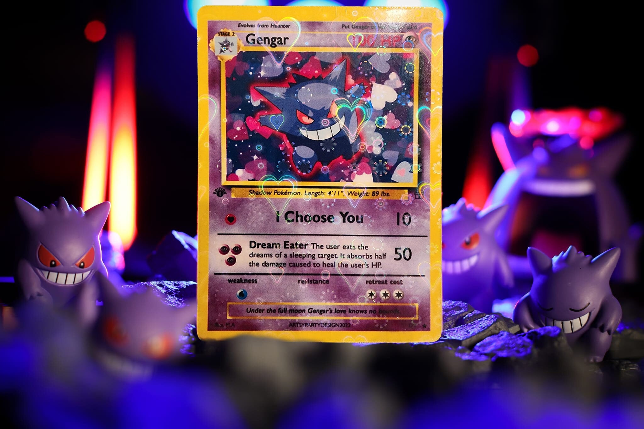M Gengar & M Shiny Gengar Ex Proxy Pokemon Card Premium Quality Set 2 Cards