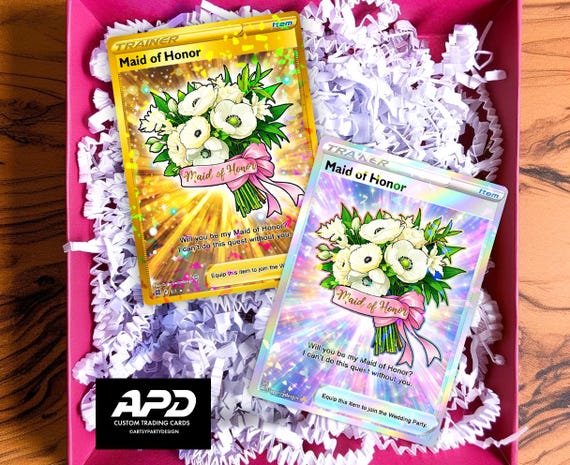 Bridemaid Pokemon Card, Maid of Honor Pokemon Card, Custom Pokemon Card,  Flower Girl, Custom Item Pokemon Card, Wedding Party Pokemon - Etsy  Australia