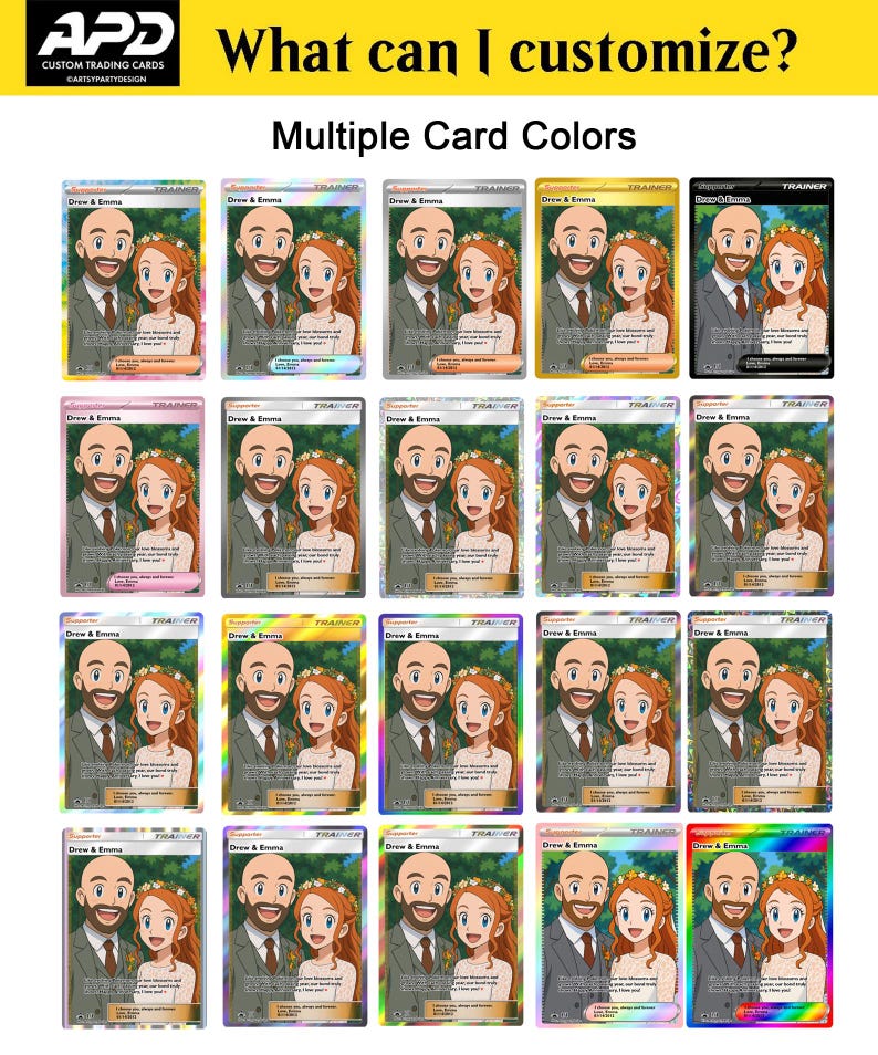 Custom Father's Day Card , Custom Mother's Day Card, Gift For Dad, Trainer Card, Father's Day Gift, Mother's Day Gift, Custom Pokemon Card image 2