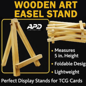 Mini Wooden Easel Stand, Card Stand, Pokemon Stand for Card, Pokemon card holder, TCG Card Stand, TCG Card holder image 1