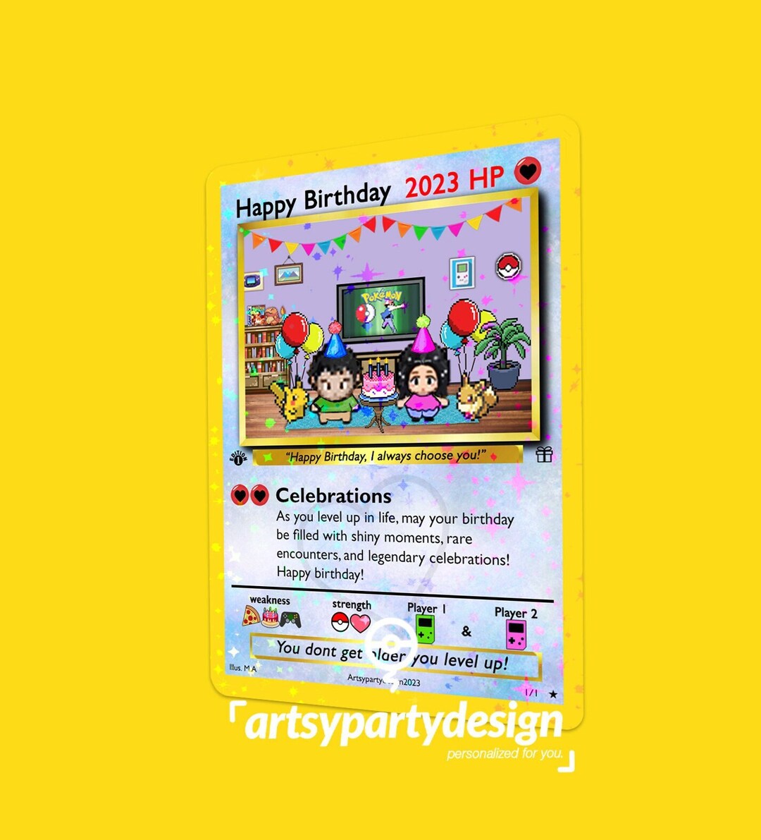 Pokemon Birthday Card Pokemon Anniversary Card Custom - Etsy
