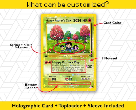 Custom Father's Day Card, Gift for Him, Fathers Day Card, Father's Day  Trading Card, Pokemon Gift, Gamer Gift , Anime Gift - Etsy Israel