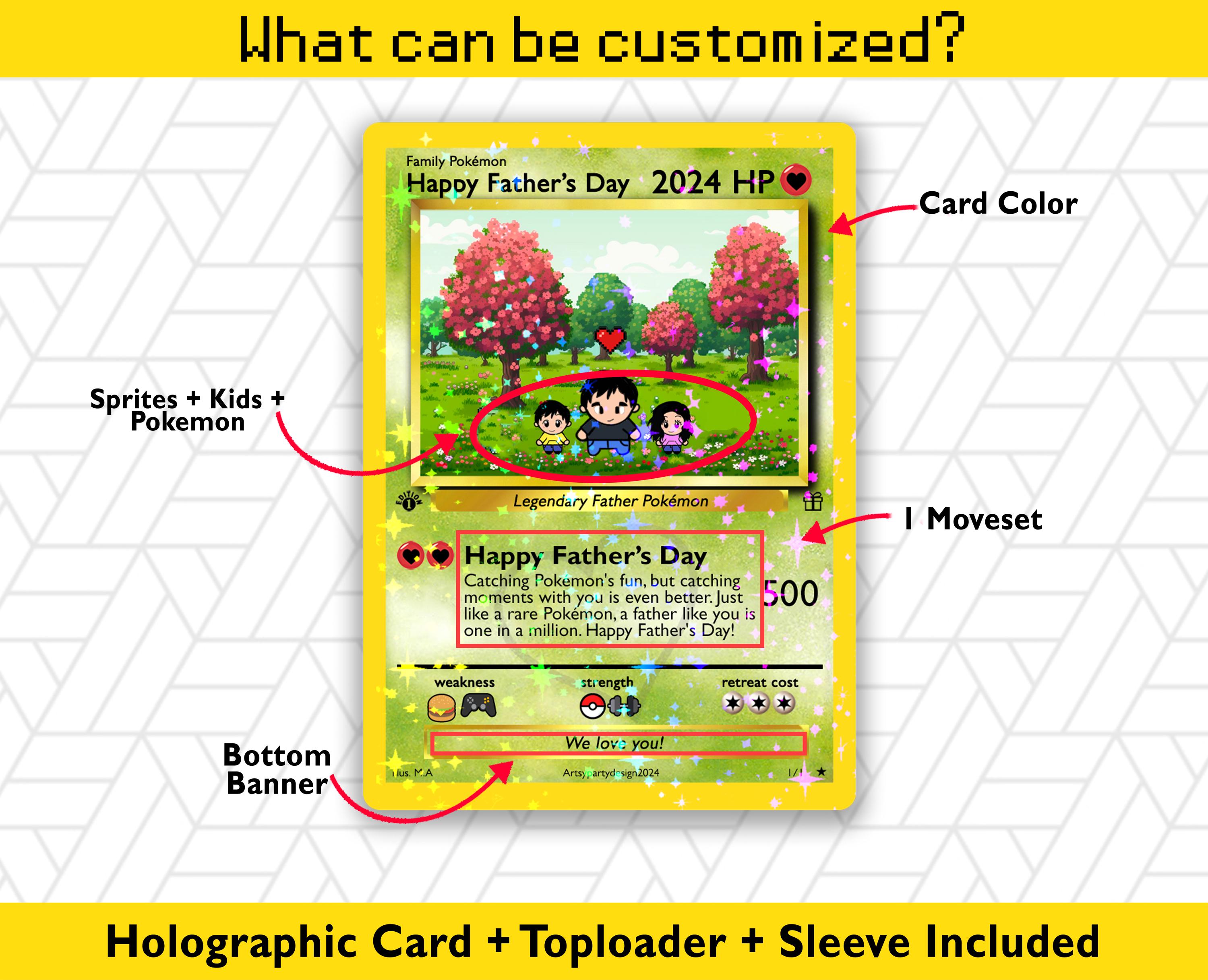 Custom Father's Day Card, Gift for Him, Fathers Day Card, Father's Day  Trading Card, Pokemon Gift, Gamer Gift , Anime Gift - Etsy Israel