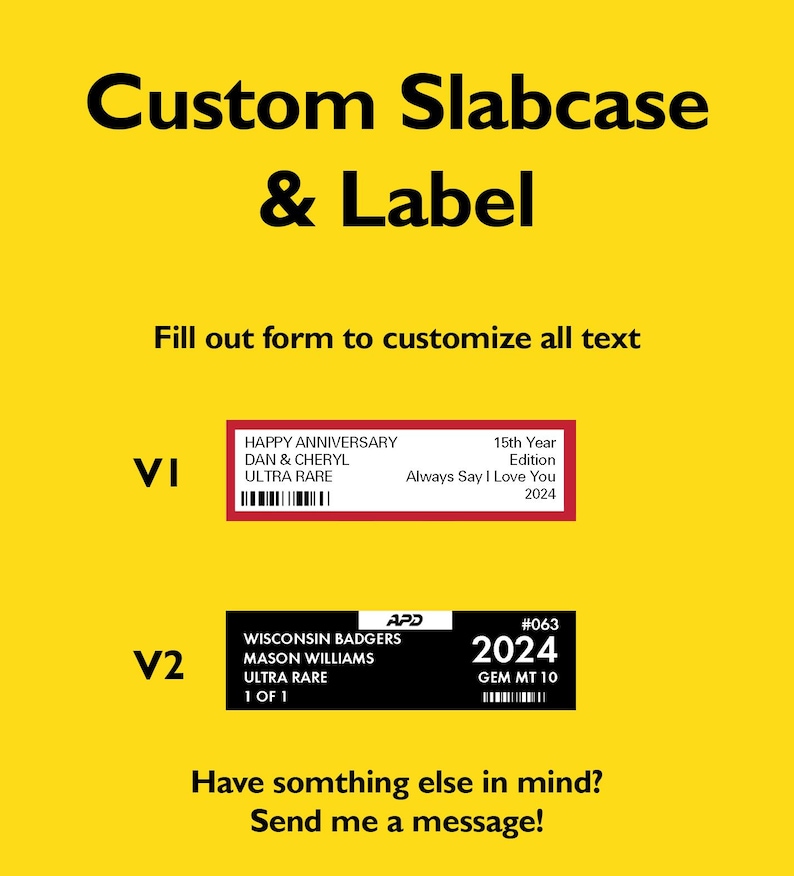 Slab Pack Labels Custom Label and Slabcase for Graded Cards, Custom Label for Cards ...