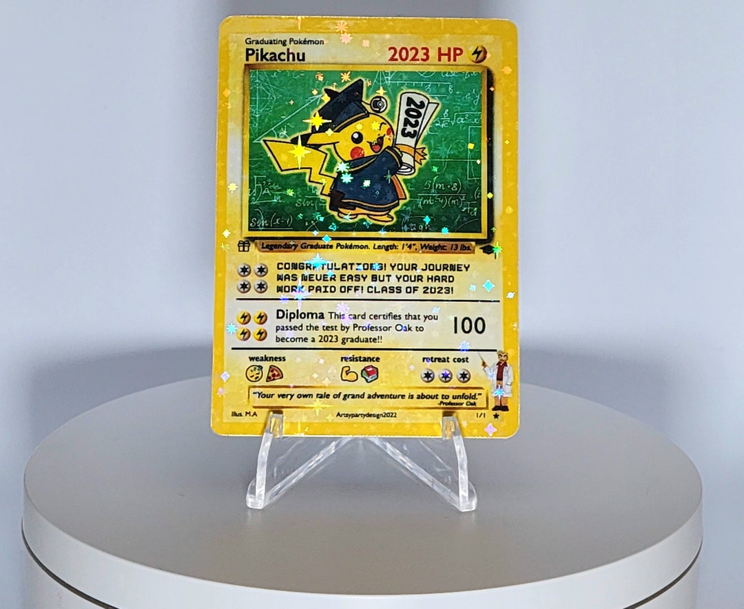 Pikachu Graduation Card, Pikachu Graduation Gift, Pokemon Graduation