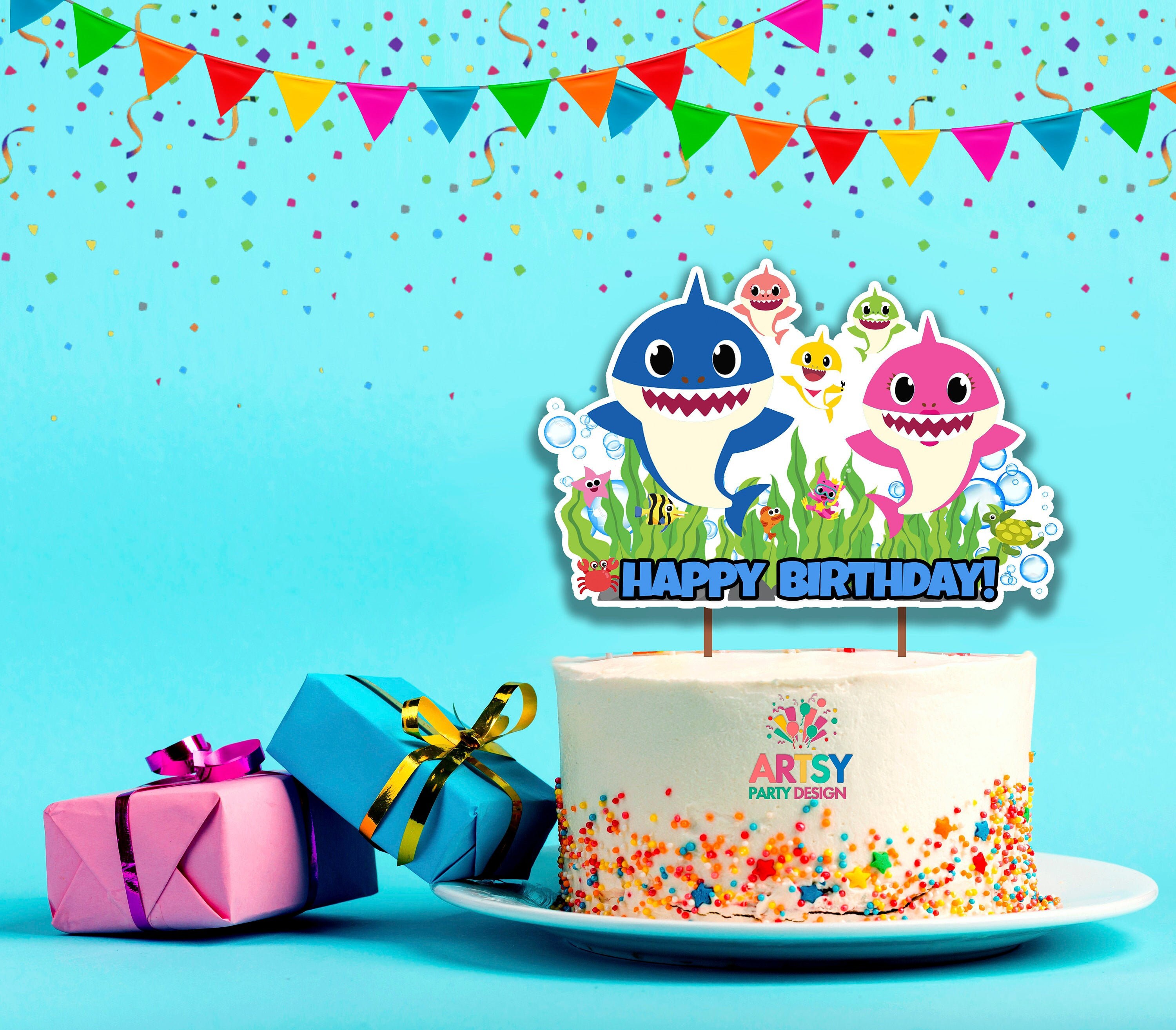 Baby Shark Cake Topper Baby Shark Cake Baby Shark Birthday Etsy