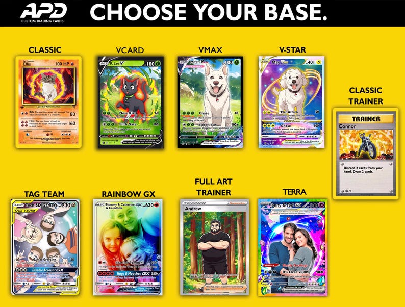Custom Trainer Card, Custom Trading Card , Custom Illustration Card, Poke Illustration, Artist rendition, Cartoon art, Anime Gift image 2