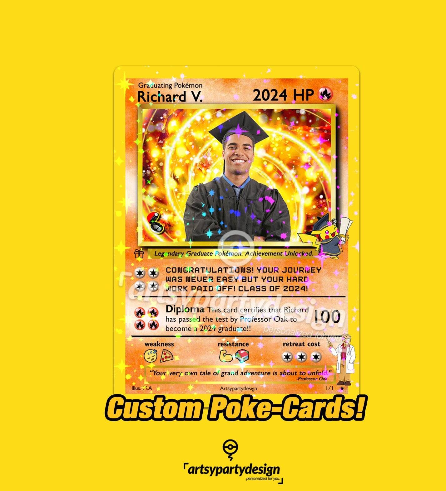 Pokemon Custom Card, Pokemon Graduation Card, Pokemon Holographic Card,  Class of 2026, Pikachu Graduation, Pokemon Graduation Card - Etsy Israel