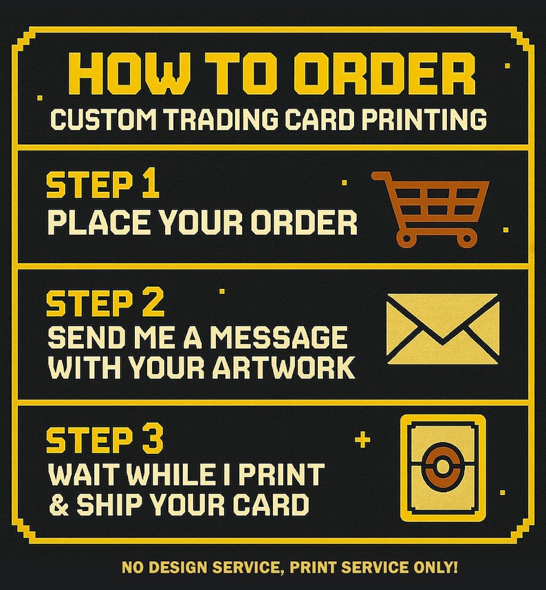 Custom Pokemon Card, Print Your Own Card, Holographic Custom Cards, Proxy Card Print, MTG Print Cards, Print Trading Cards, Print Pokemon image 4
