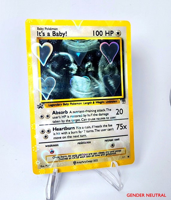 Pokemon Pregnancy Card, Pokemon Gender Reveal, Custom Pokemon Card,  Pregnancy Announcement, Gender Reveal, Pokemon Valentine Card - Etsy
